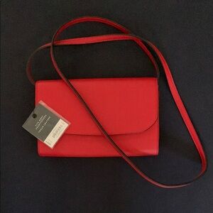 Simply Vera Vera Wang Red Crossbody Bag with Flap Closure